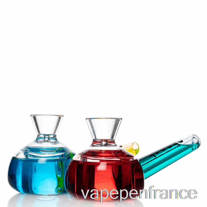 Cheech Verre Double Chignon Congelable Main Pipe Jaune / Stylo Vape Rouge